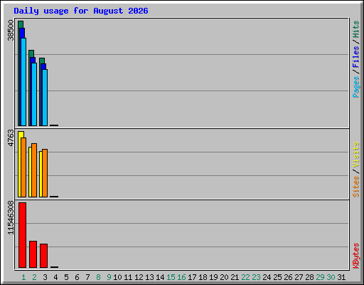 Daily usage for August 2026