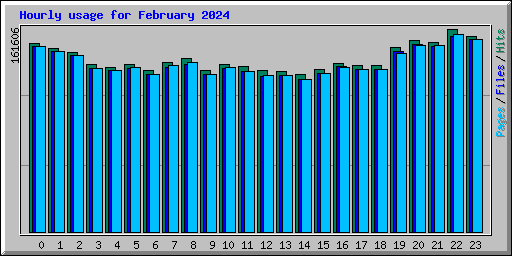 Hourly usage for February 2024