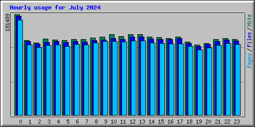 Hourly usage for July 2024